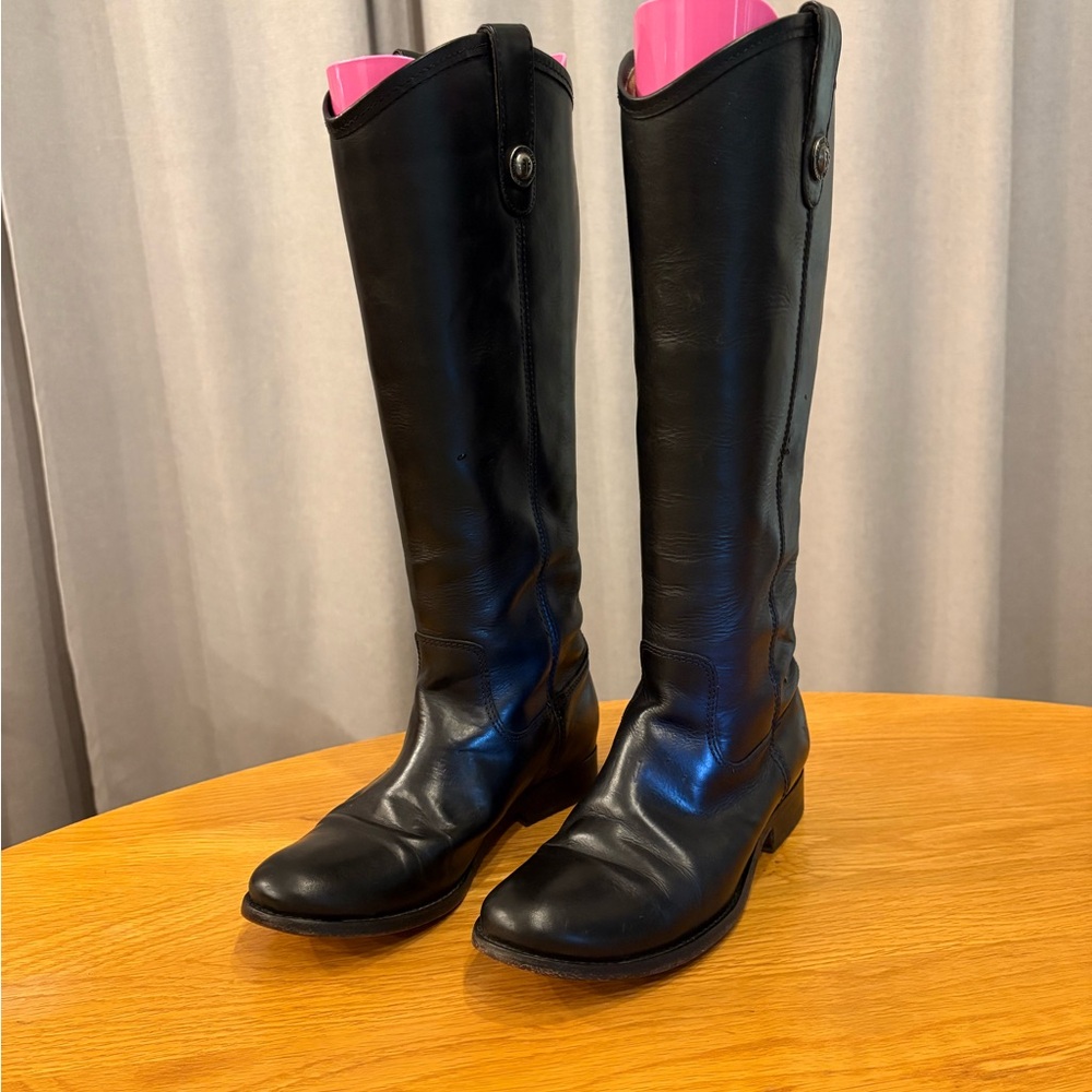 Frye Melissa 5.5B Black Over the Knee Leather Boots